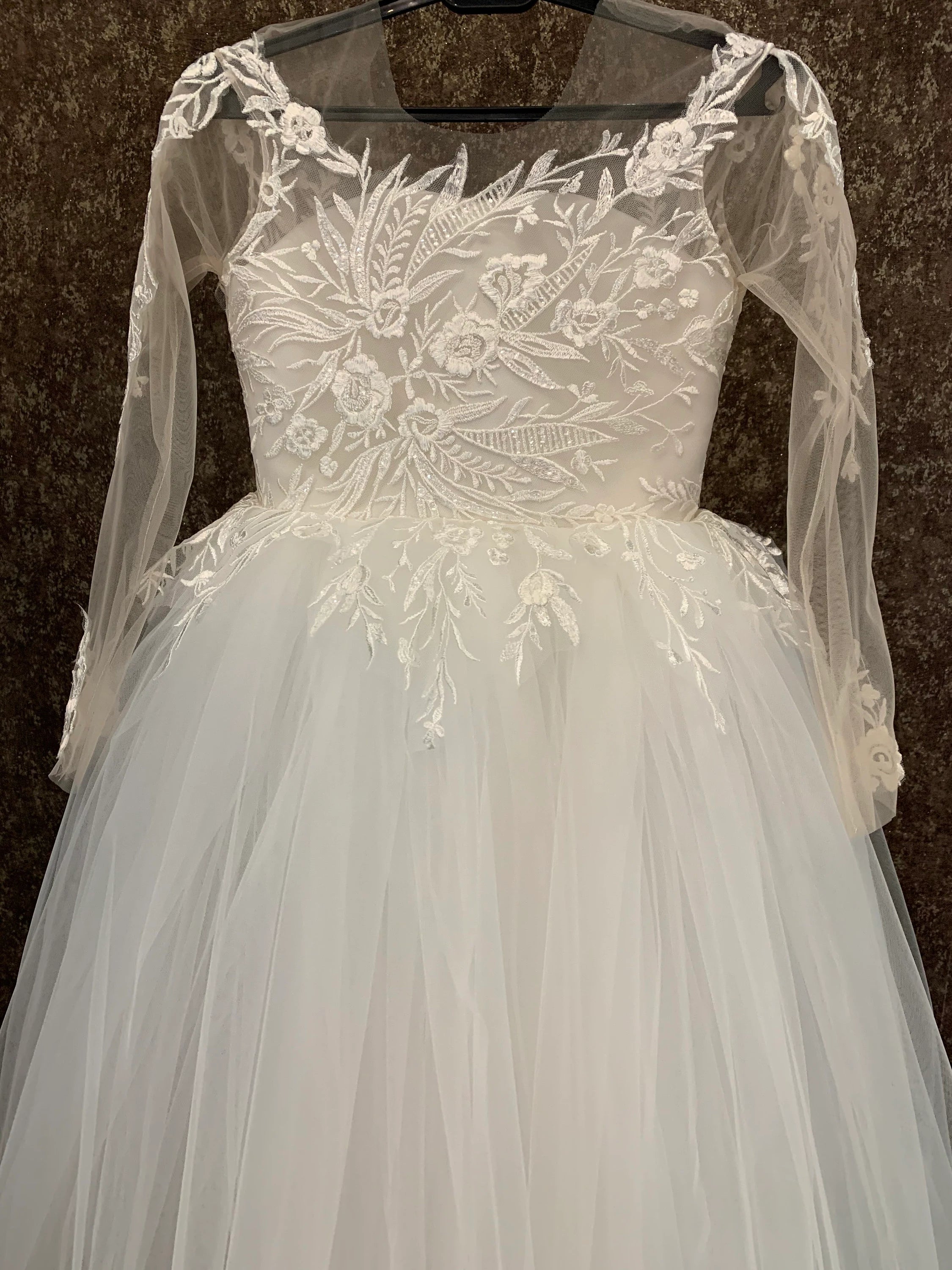 Flower girl dress long sleeve flower girl dress Lace flower girl dress Tulle flower girl dress Communion dress Birthday girl dress