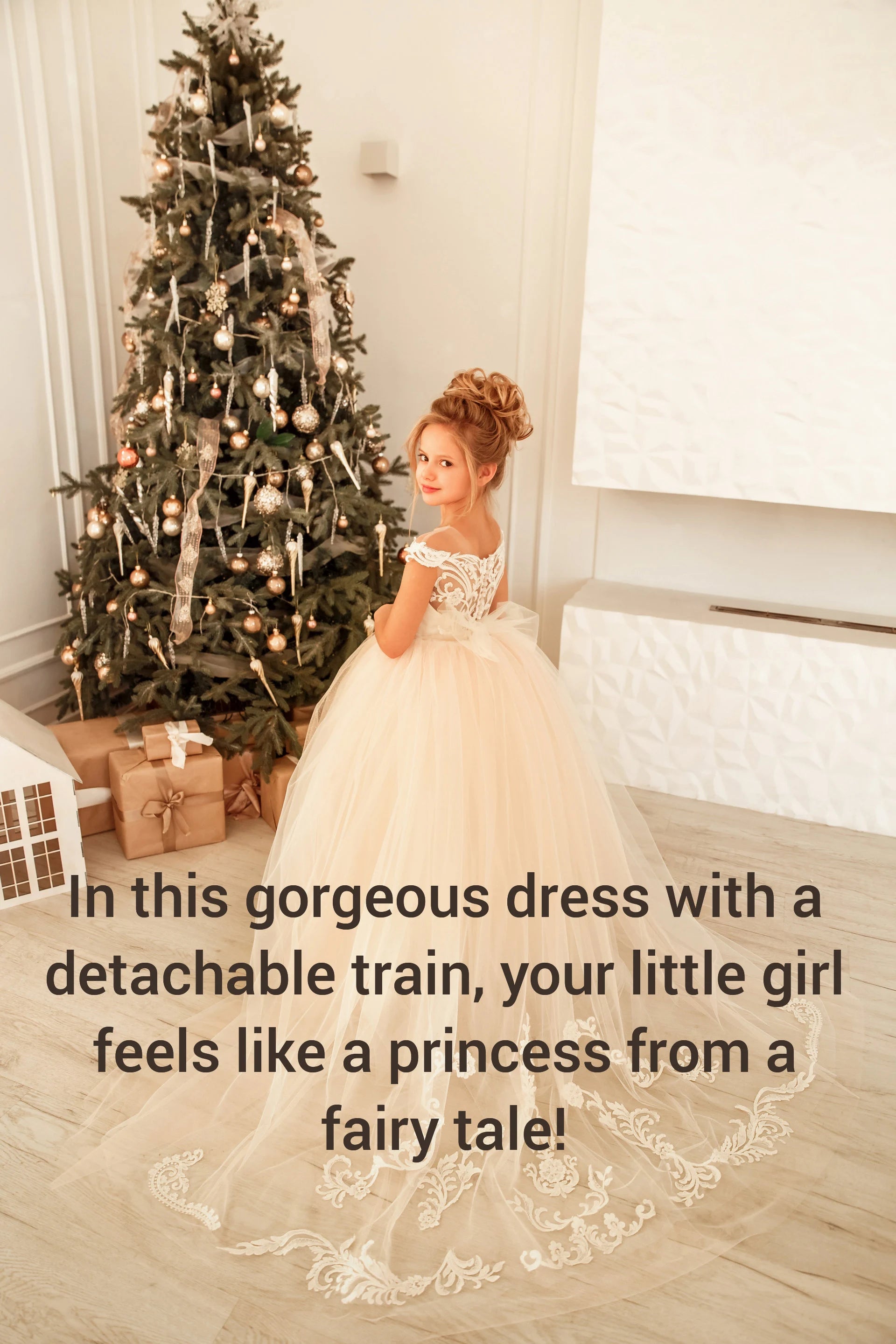Tulle flower girl dress Blush flower girl dress Lace girl dress Dress for photoshoot Communion dress Princess girl dress Ball gown