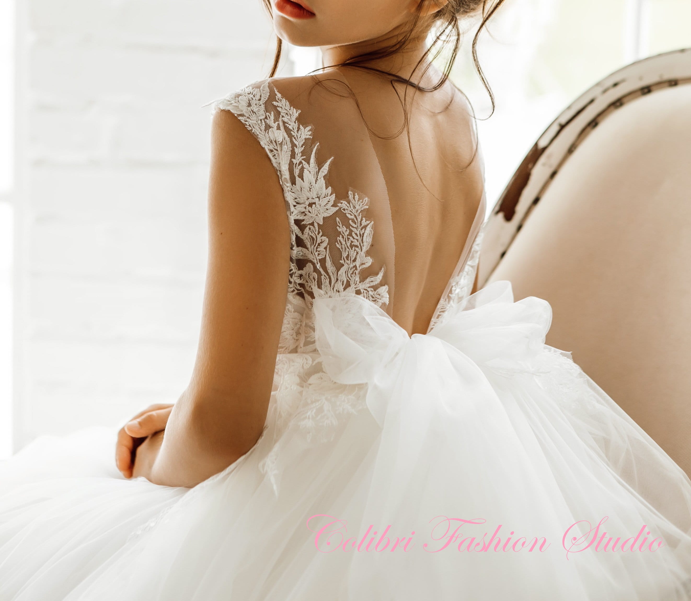 Baby girl lace wedding flower girl dress ivory, Birthday girl dress, C Colibri Fashion Studio Baby girl lace wedding flower girl dress ivory, Birthday girl dress, C Colibri Fashion Studio