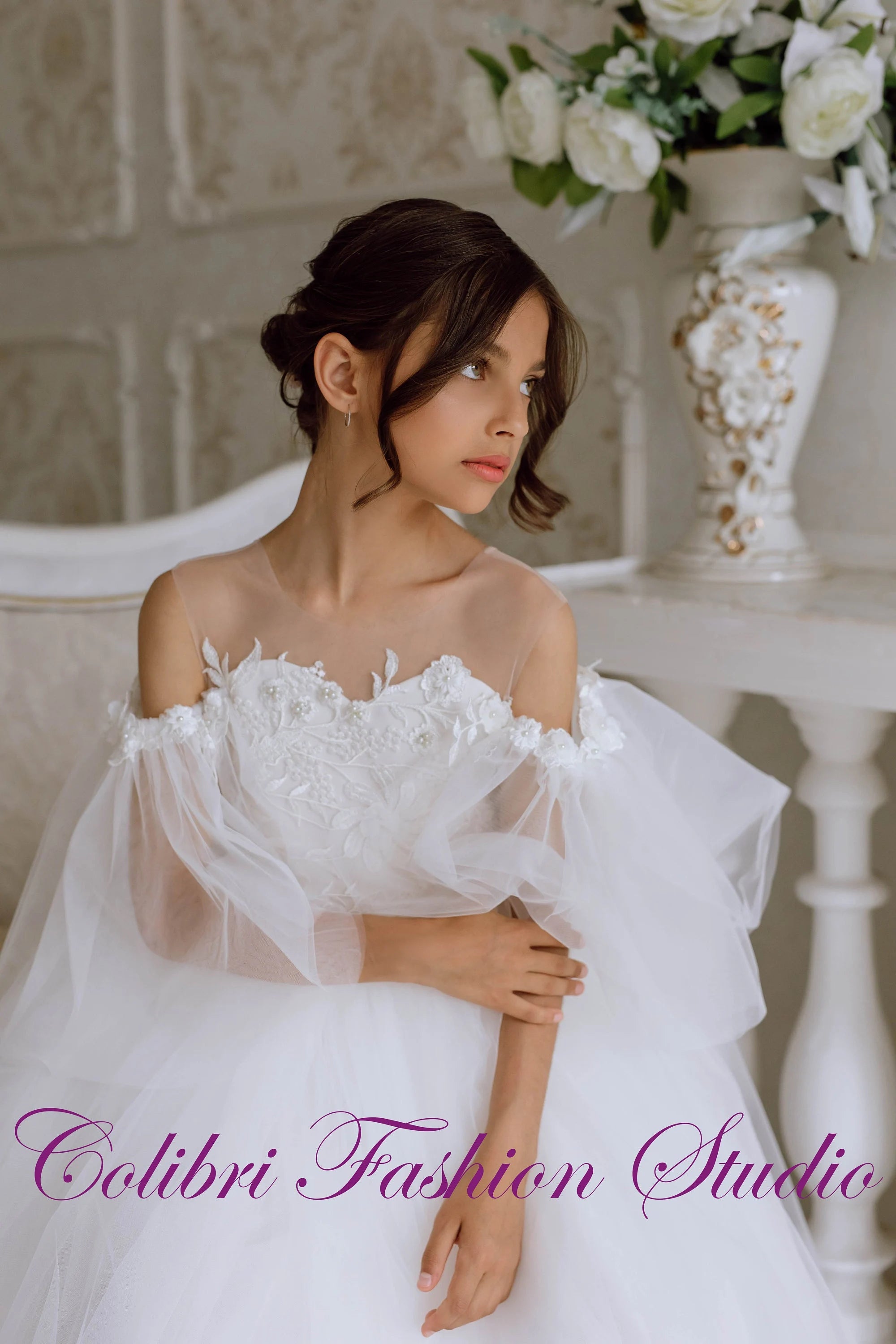 First communion girl dress, Tulle flower girl dress, Boho girl dress, Toddler girl dress, Lace girl dresses, Ball gown, Dress for photoshoot