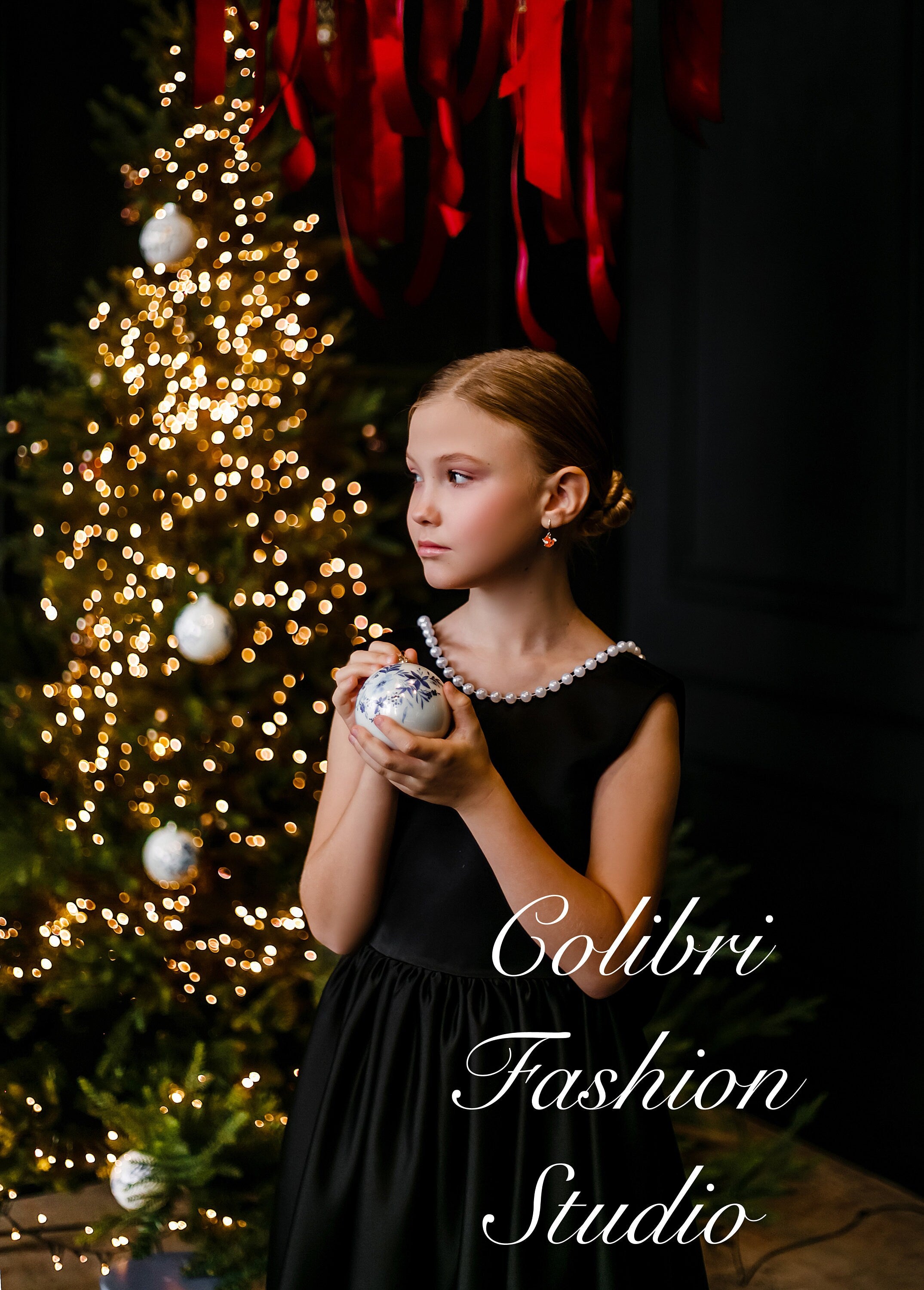 Satin flower girl dress, Open back girl dress, Black flower girl dress pearls, Sleeveless girl dress, Girl dress classic, Birthday girl dress