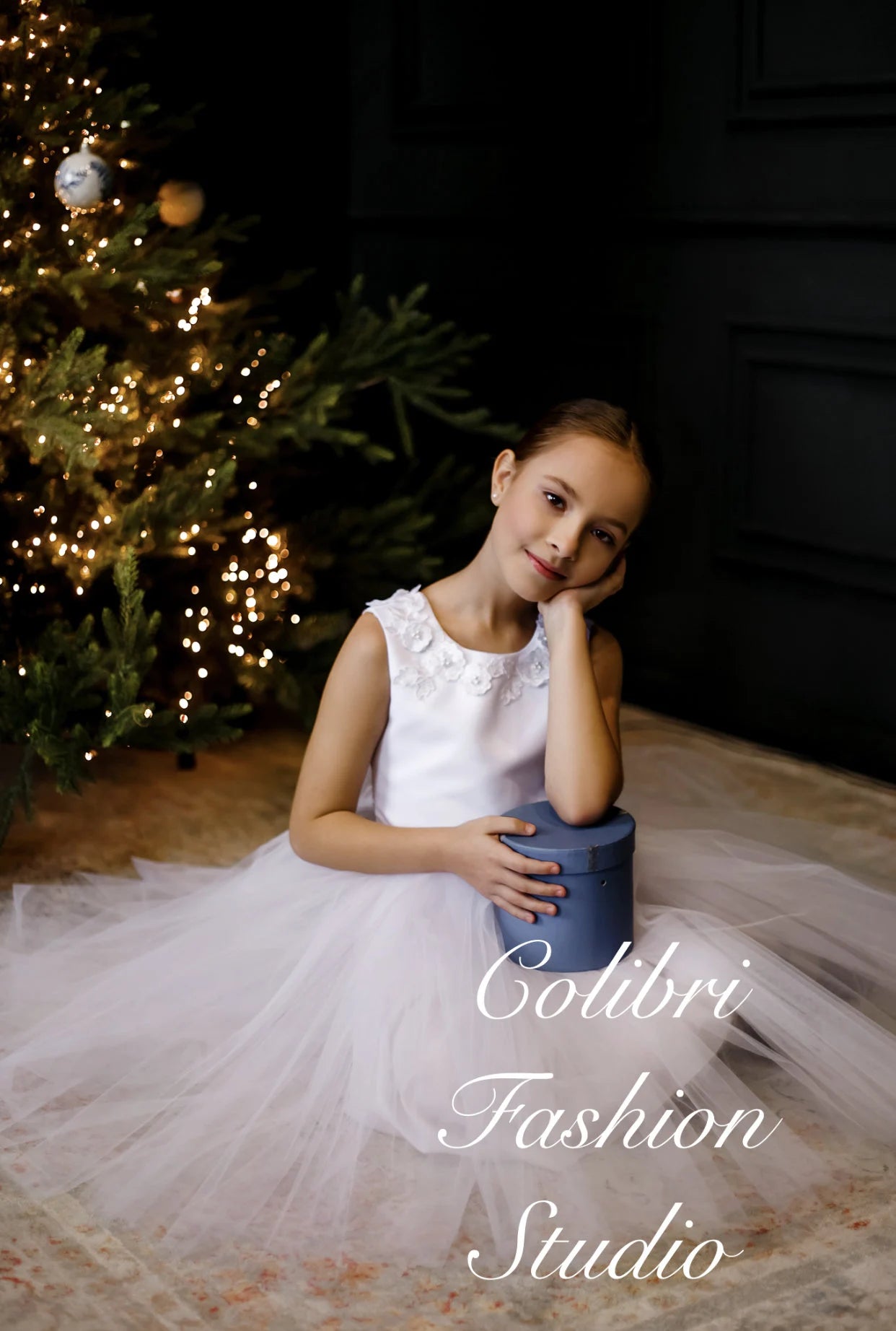 Flower girl dress tutu, Tea length flower girl dress, Ivory girl dress, Tulle flower girl dress, Open back girl dress, Toddler girl dress