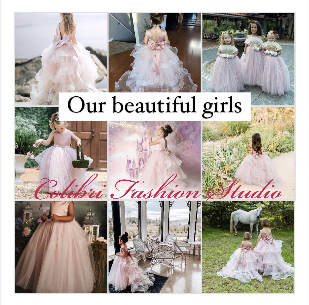 Flower girl dress Dusty rose flower girl dress Tutu tulle flower girl dress Bohemian girl dress Toddler girl dress Satin dress Girl dress
