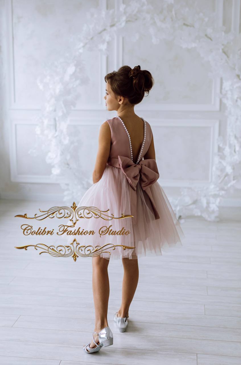 Dusty rose satin flower girl dress Tulle toddler flower dresses Birthd Colibri Fashion Studio Dusty rose satin flower girl dress Tulle toddler flower dresses Birthd Colibri Fashion Studio