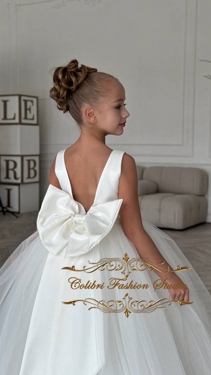 Flower girl dress ivory Wedding flower girl dress Princess flower tulle girl dress Clothes kids Tutu flower dresses for girls Glitter skirt