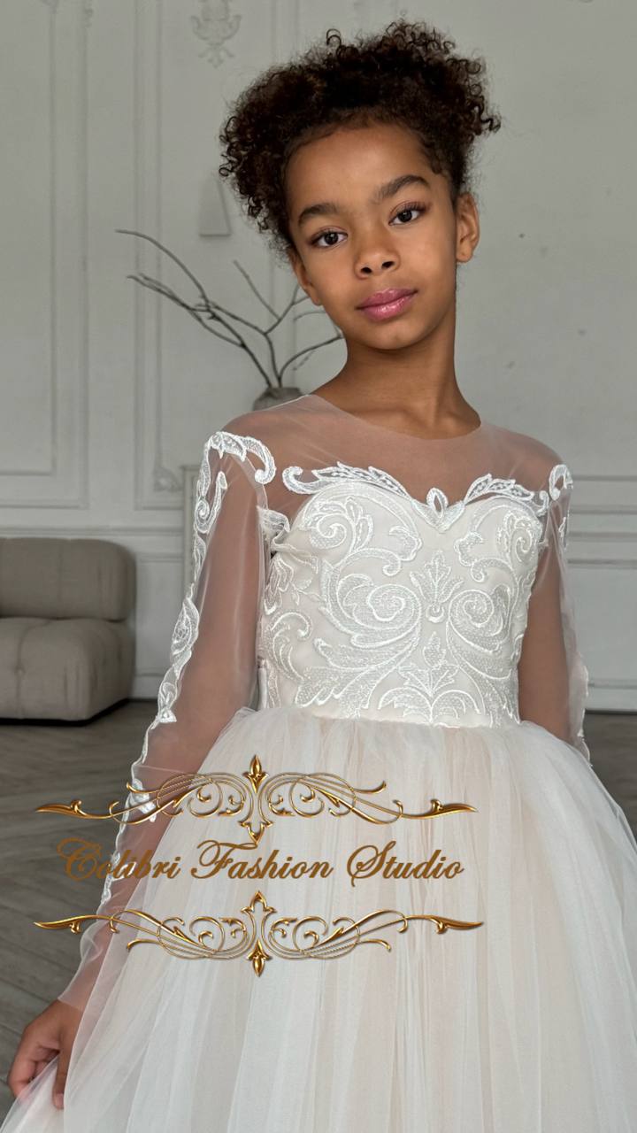 Flower girl dress lace, wedding dress, crochet lace pattern, girl tulle party dress, baby girl birthday dress