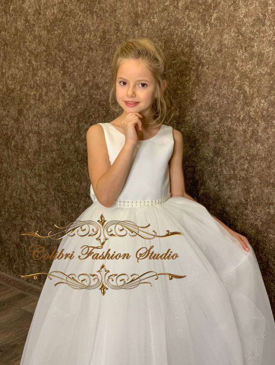 Tutu flower girl dress, Dusty rose girl dress, White flower girl dress, Flower girl dress satin, Princess dress, Birthday dress, Boho dress