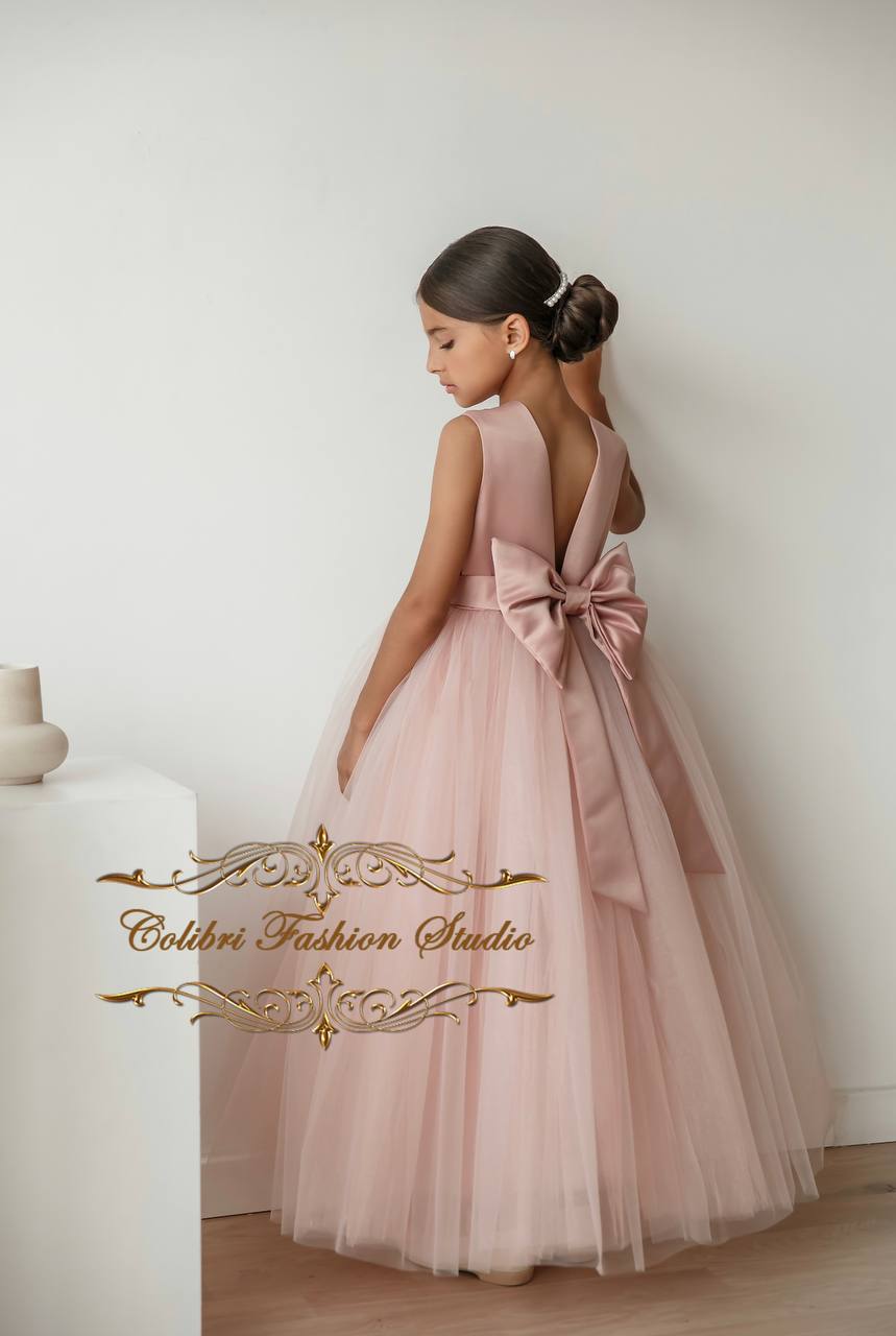 Dusty rose dress flower girl hotsell