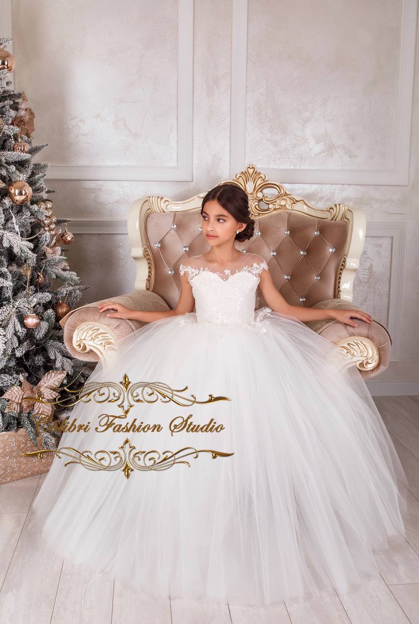 Flower girl dress, Lace flower girl dress, First communion, Toddler girl dress, Ivory girl dress, Tulle flower girl dress,Girl dress tutu