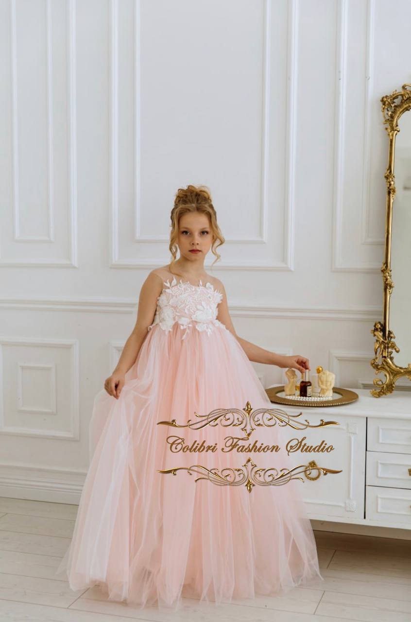 Blush flower girl dress tutu, Ivory lace girl dress Colibri Fashion Studio Blush flower girl dress tutu, Ivory lace girl dress Colibri Fashion Studio