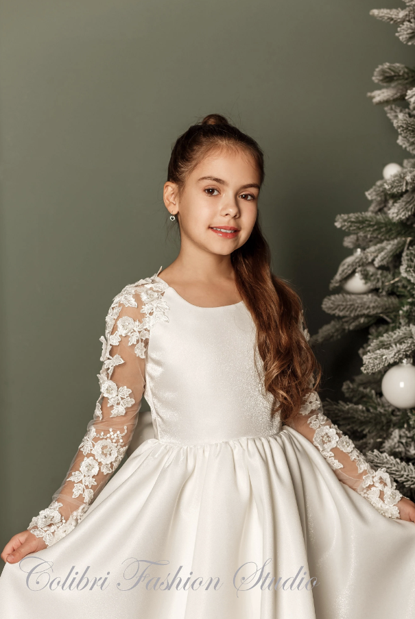 Flower girl dress ivory, Tutu girl dress, Long sleeve flower girl dres Colibri Fashion Studio Flower girl dress ivory, Tutu girl dress, Long sleeve flower girl dres Colibri Fashion Studio