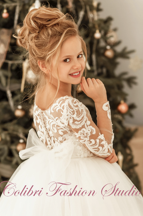 Baby girl dress long sleeve Floral lace communion dress Embroidered gi Colibri Fashion Studio Baby girl dress long sleeve Floral lace communion dress Embroidered gi Colibri Fashion Studio
