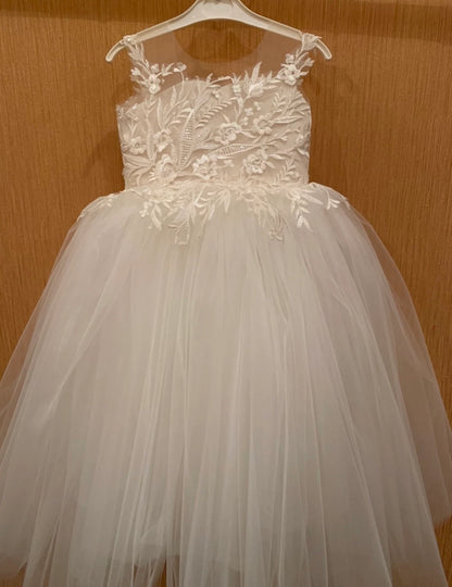 Flower girl dress, Lace flower girl dress, Blush flower girl dress, Tulle flower girl dress, Tutu girl dress, Wedding flower girl dress