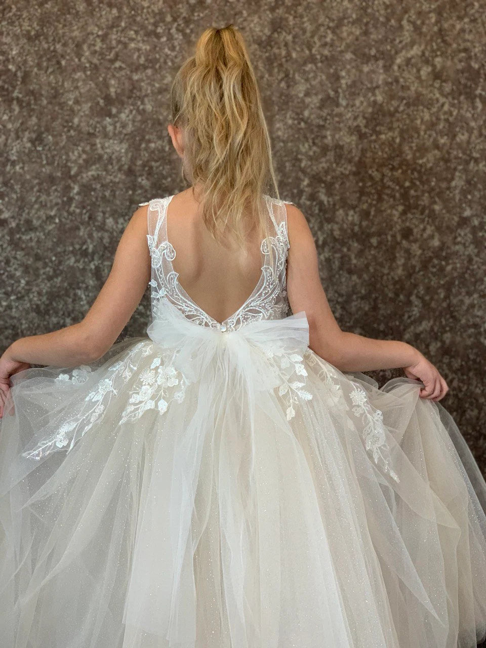 Poofy flower girl dress nude Beige little girl dress Lace baby girl dr Colibri Fashion Studio Poofy flower girl dress nude Beige little girl dress Lace baby girl dr Colibri Fashion Studio