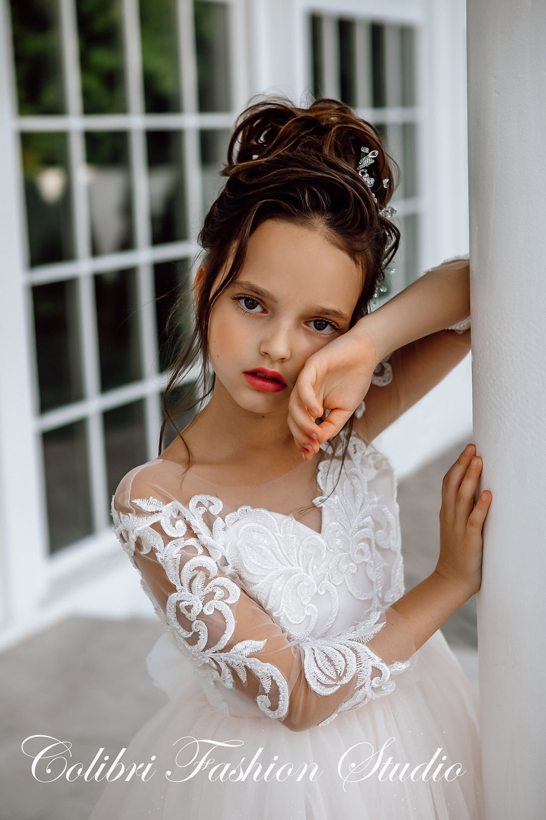 Junior bridesmaid baby girl dress, Trendy kids outfit, Girls first birthday lace dress, Floor length flower girl dress tulle