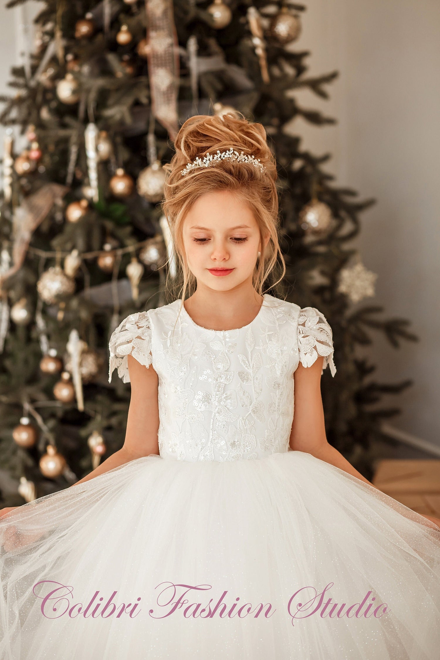 Flower girl dress, Ivory flower girl dress, Lace flower girl dress, Communion dress, Girl dress tulle, Tutu flower girl dress,Princess dress