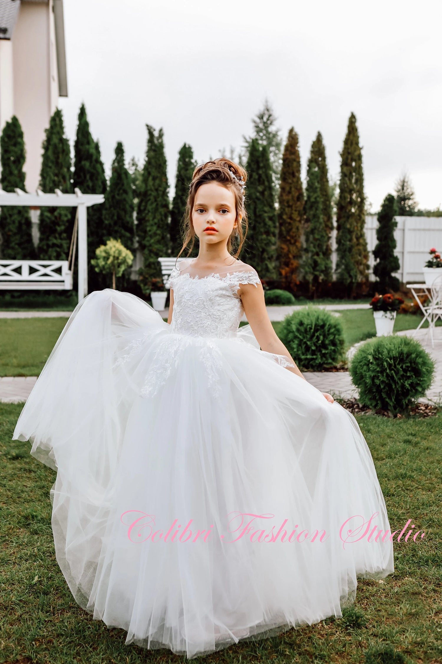 Ivory floor length flower girl dresses sales