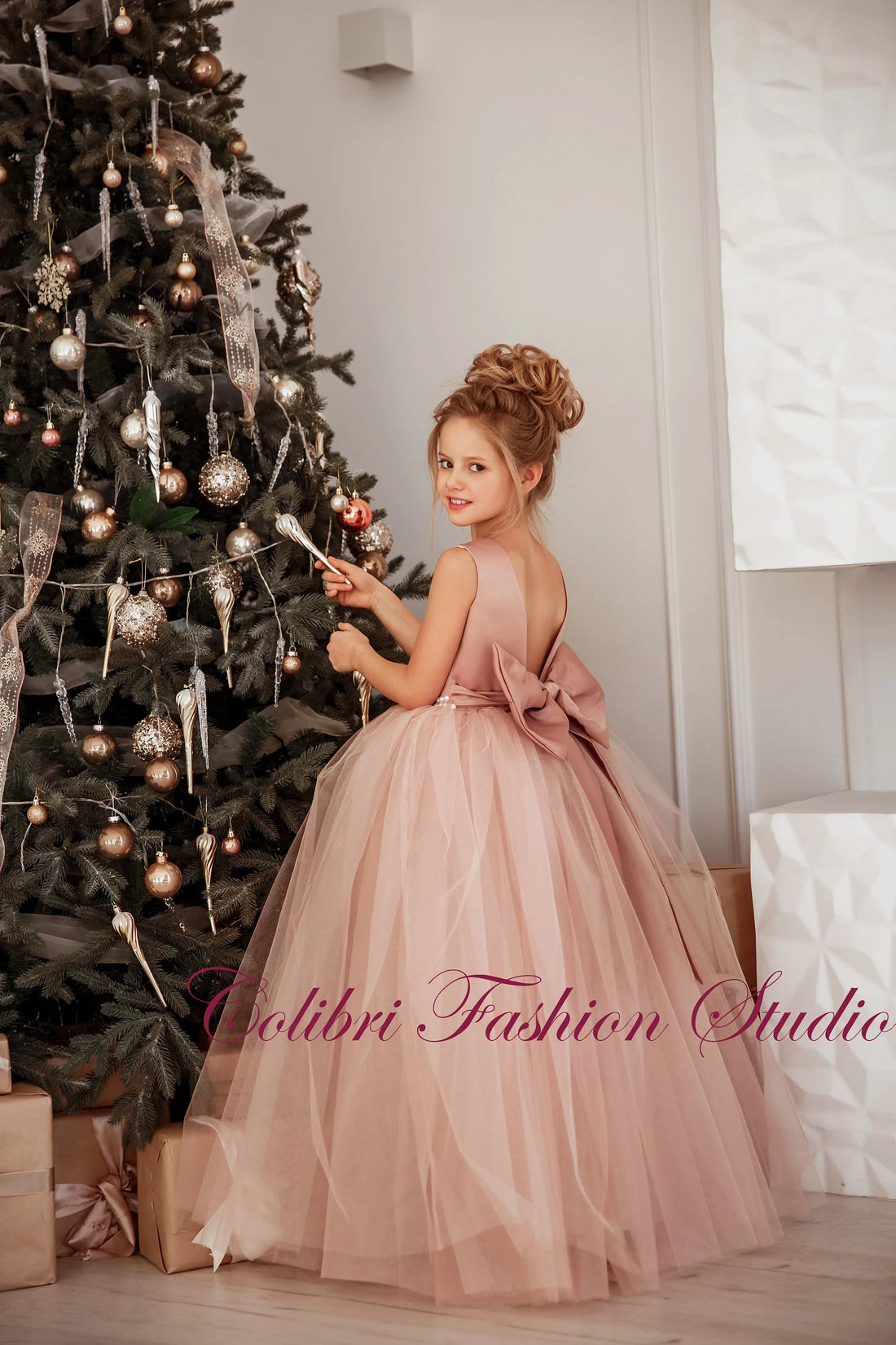 Tutu flower girl dress, Dusty rose girl dress, White flower girl dress, Flower girl dress satin, Princess dress, Birthday dress, Boho dress