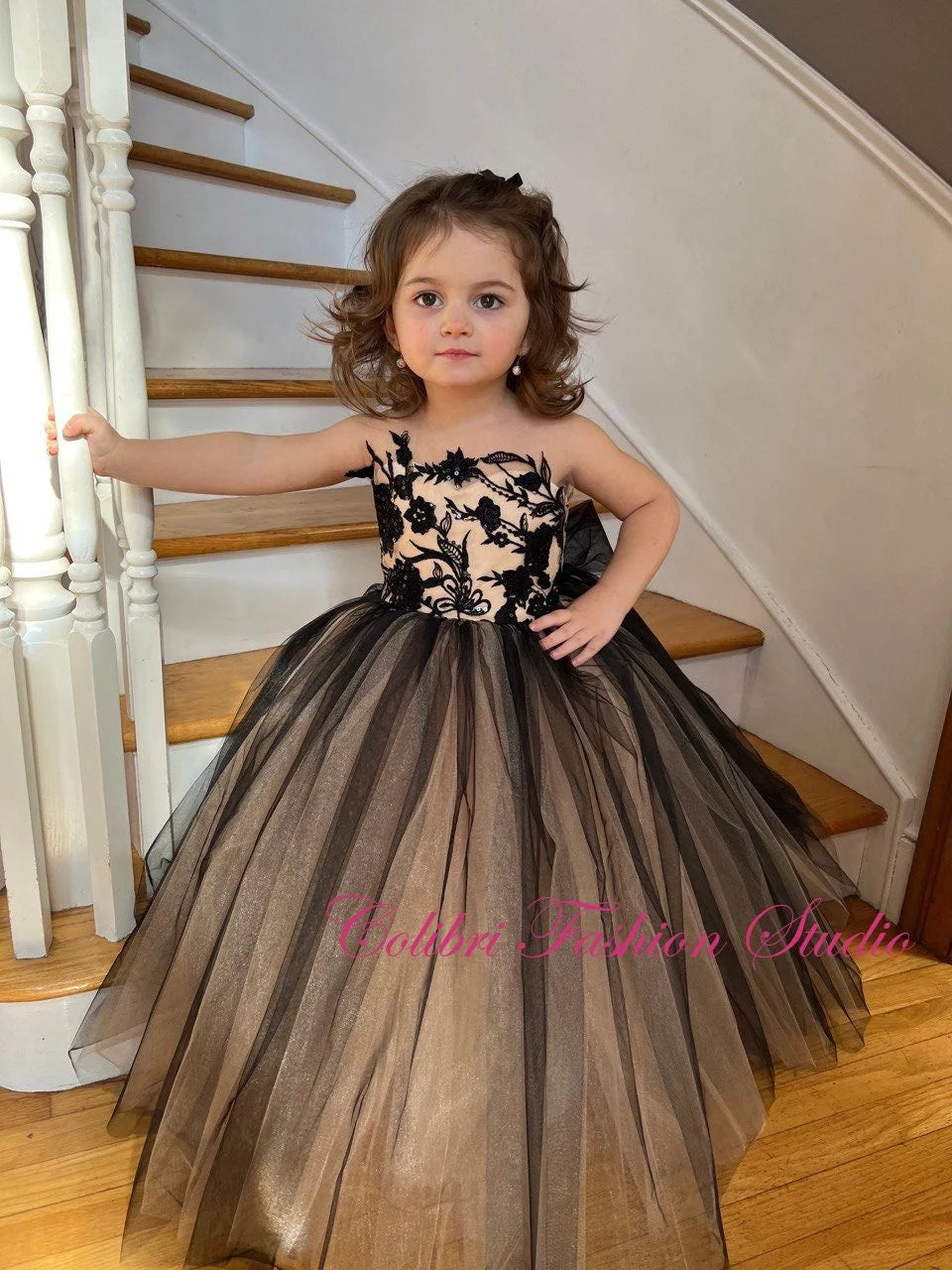 Flower girl dress toddler Lace flower girl dress Party dress Black girl dresses Tulle flower girl dress Girl dress tutu