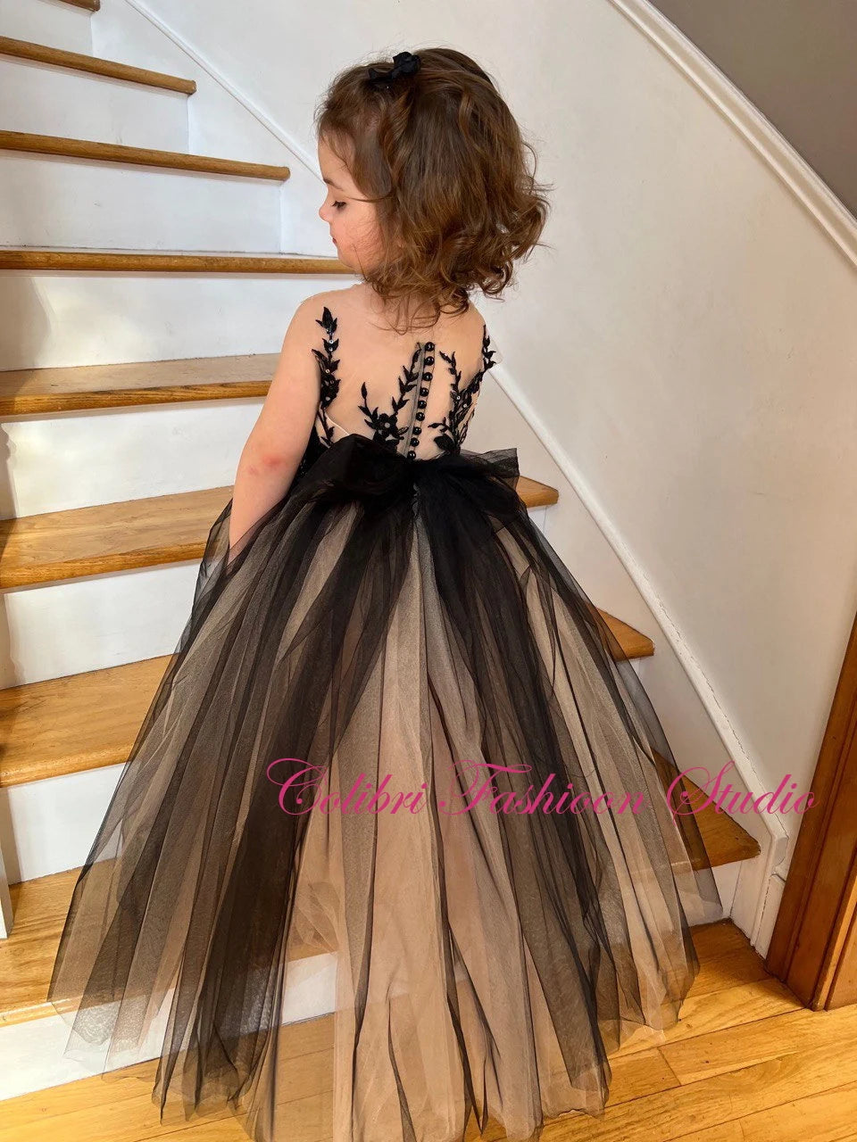 Flower girl dress toddler Lace flower girl dress Party dress Black girl dresses Tulle flower girl dress Girl dress tutu