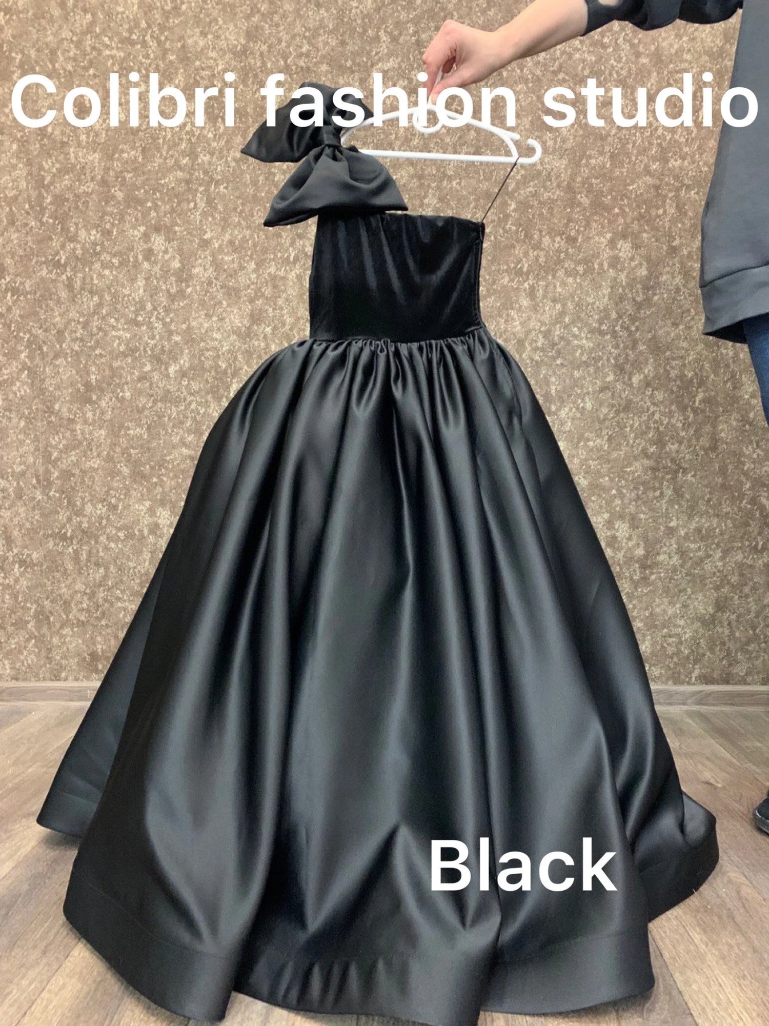 Black Flower Girl Dress, Flower Girl Dress, Black Girl Dress, Princess Colibri Fashion Studio Black Flower Girl Dress, Flower Girl Dress, Black Girl Dress, Princess Colibri Fashion Studio