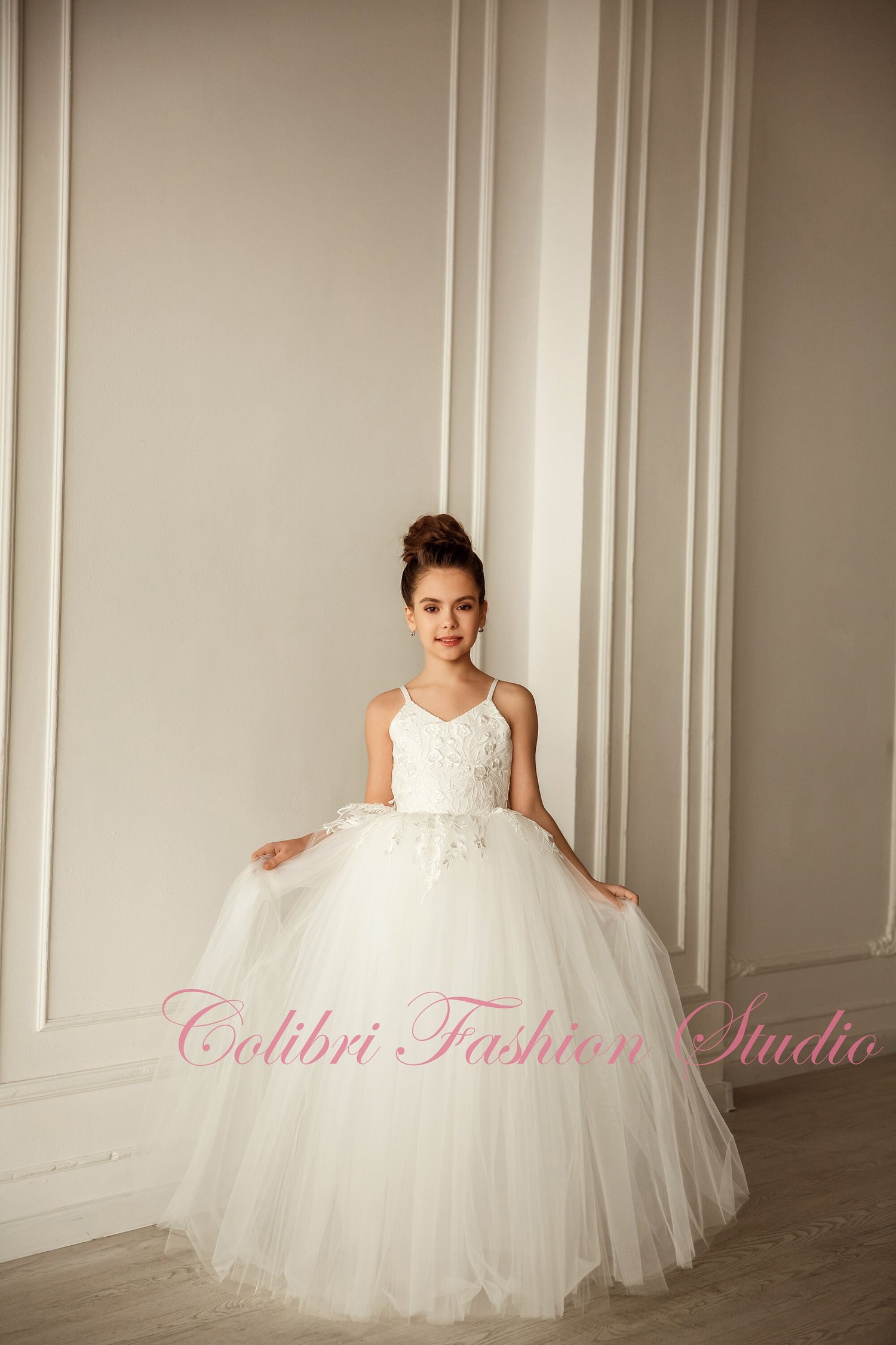 Ivory lace flower girl dress Flower girl tulle dress Flower girl proposal baby dress Junior bridesmaid dress Ivory lace flower girl dress Flower girl tulle dress Flower girl proposal baby dress Junior bridesmaid dress