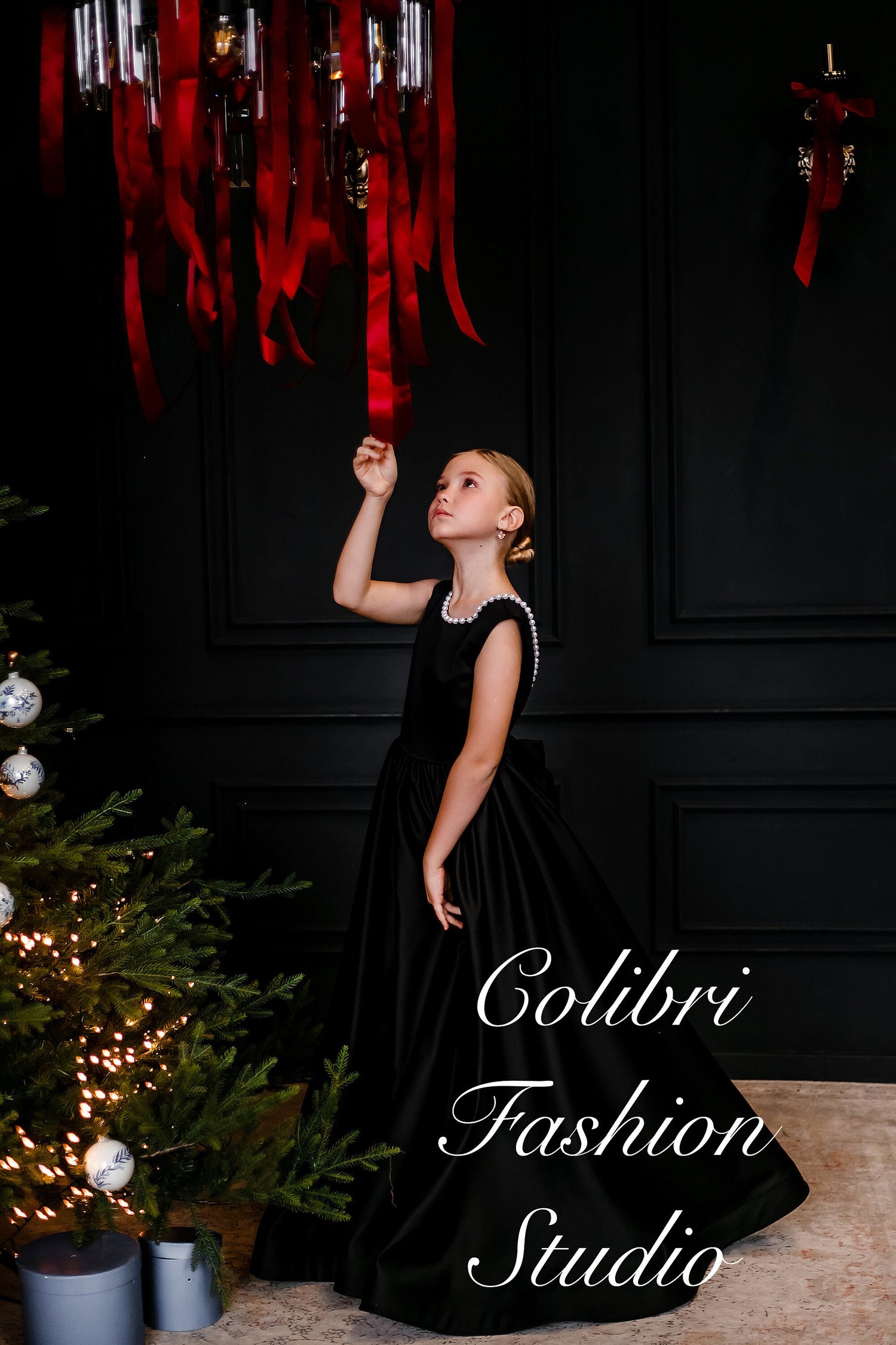 Black satin flower girl dress, Custom formal dress sleeveless, Elegant Colibri Fashion Studio Black satin flower girl dress, Custom formal dress sleeveless, Elegant Colibri Fashion Studio