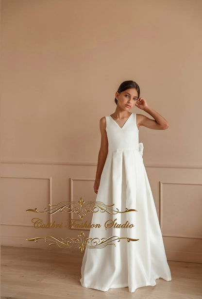 Ivory girl dress, First communion dress, Wedding flower girl dress, Ju Colibri Fashion Studio Ivory girl dress, First communion dress, Wedding flower girl dress, Ju Colibri Fashion Studio