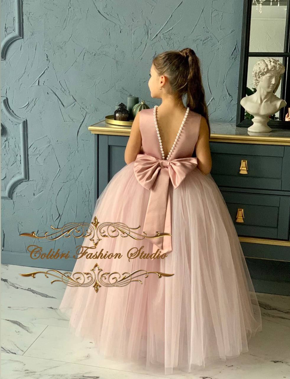 Tulle Skirt Blush Tulle Flower Girl Dress Girl Dress With Pearls