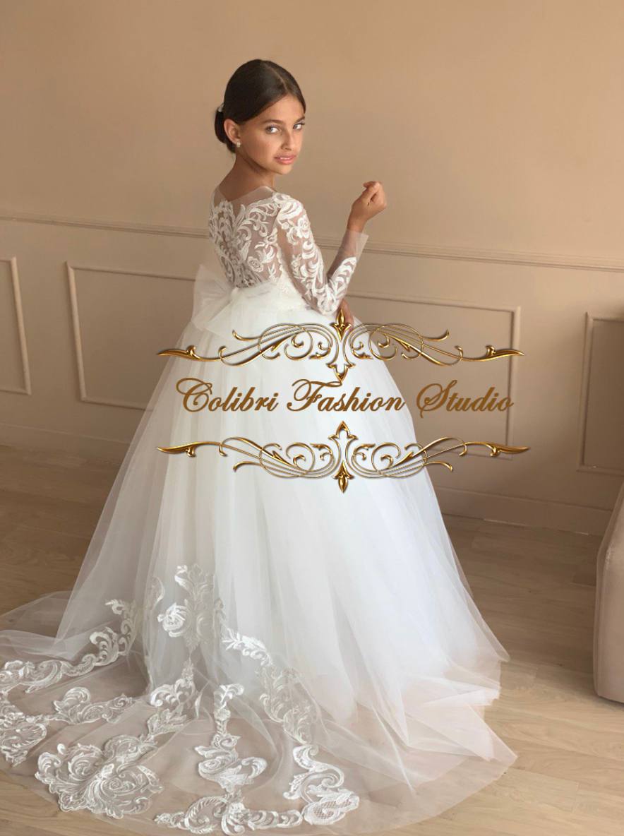 long sleeve flower girl dresses Flower girl dress long sleeve, Flower girl dress lace – Colibri Fashion Studio