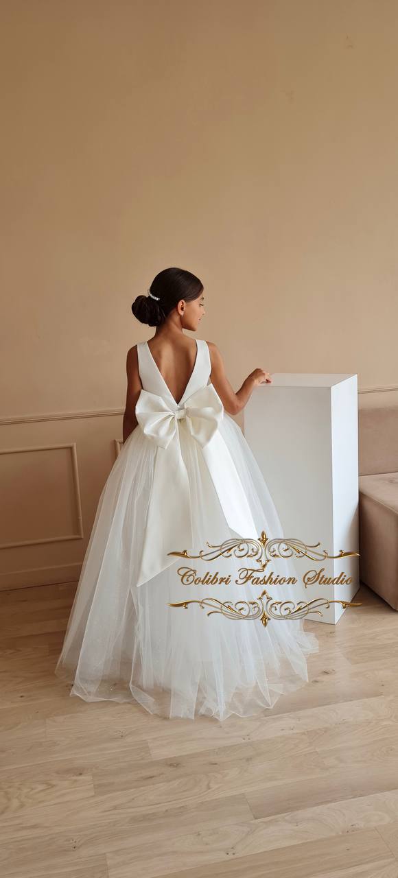 Flower girl dress ivory Wedding flower girl dress Princess flower tulle girl dress Clothes kids Tutu flower dresses for girls Glitter skirt