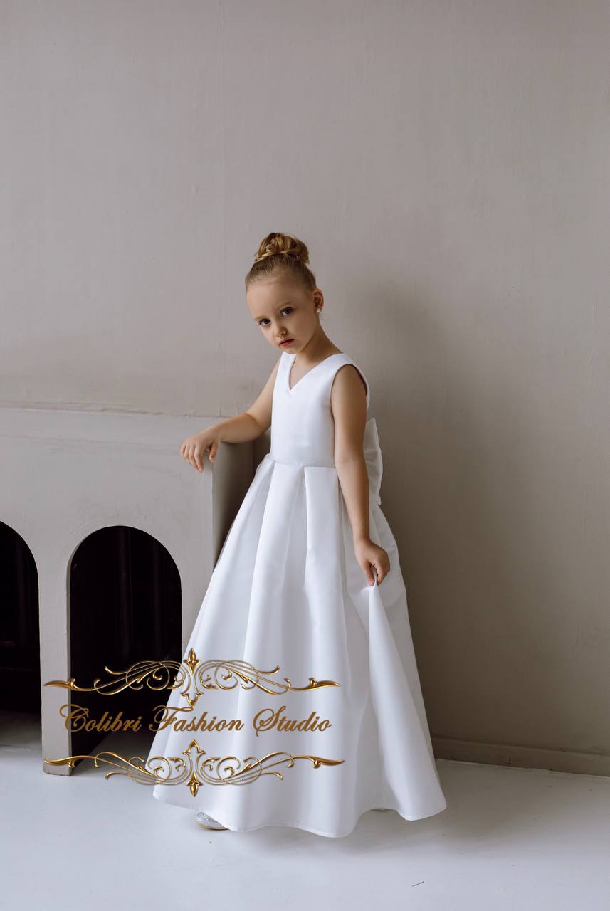 First birthday girl dress ivory, Formal girl dress white, Long baby gi Colibri Fashion Studio First birthday girl dress ivory, Formal girl dress white, Long baby gi Colibri Fashion Studio