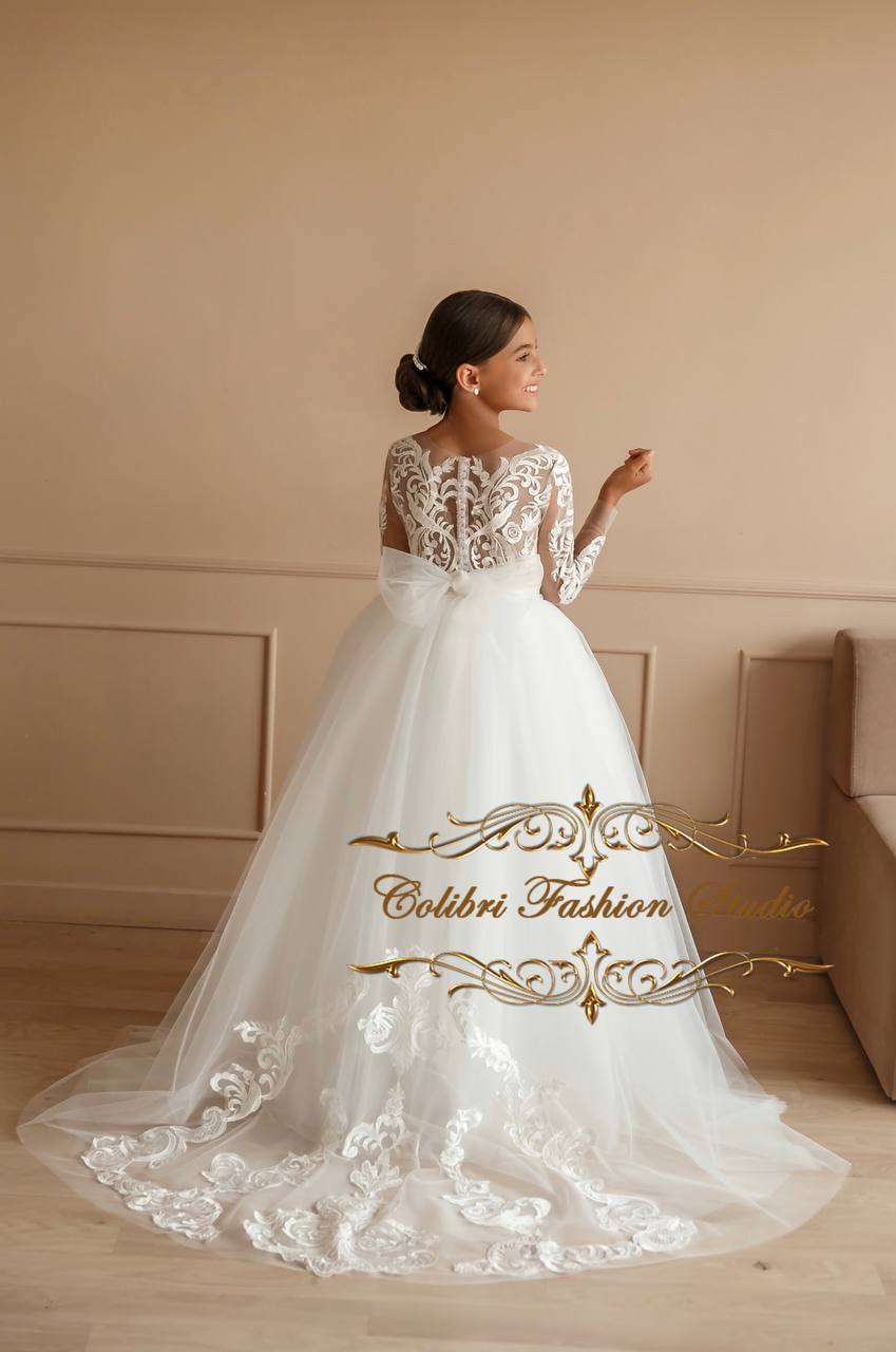 Flower girl dress long sleeve, Flower girl dress lace Colibri Fashion Studio Flower girl dress long sleeve, Flower girl dress lace Colibri Fashion Studio
