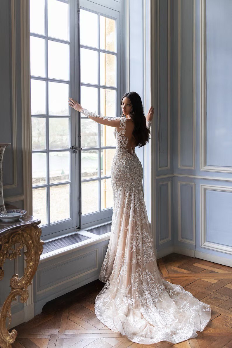 Mermaid wedding dress, Bridal gown, Train wedding dress, Lace wedding dress Wedding dress v-neck, Long sleeve wedding gown, Long bridal gown Mermaid wedding dress, Bridal gown, Train wedding dress, Lace wedding dress Wedding dress v-neck, Long sleeve wedding gown, Long bridal gown