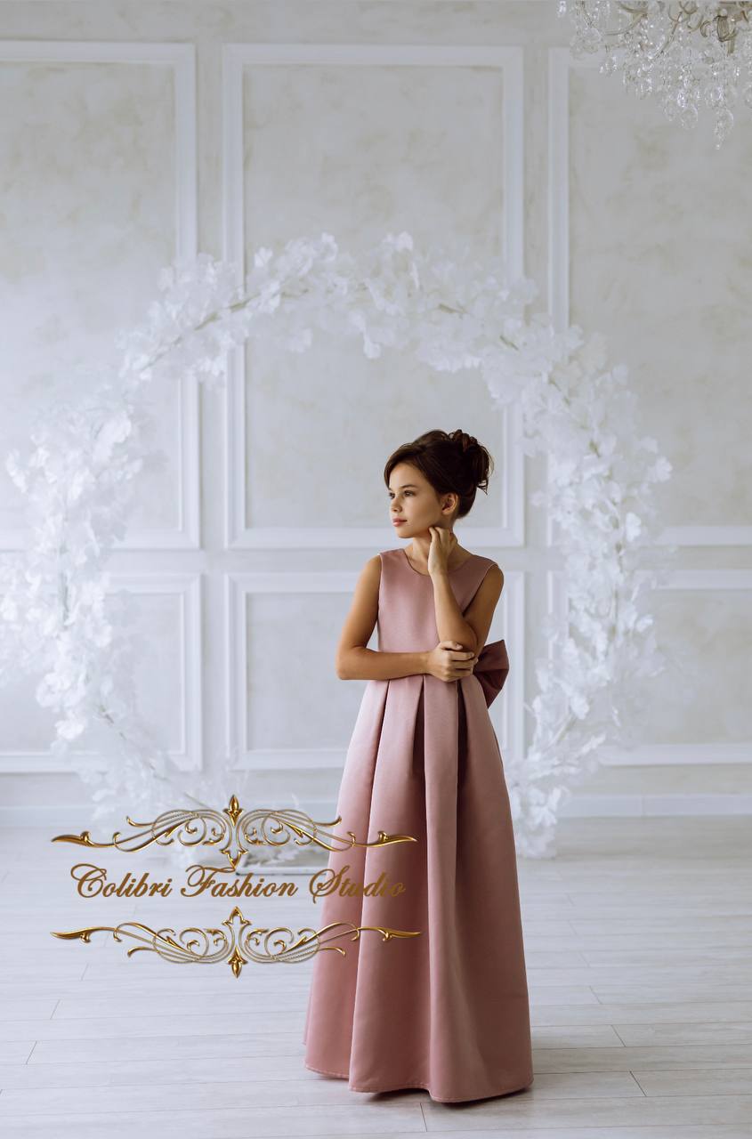 Party Wear Elegant Girl Dresses Dusty Rose Flower Girl Dress Satin