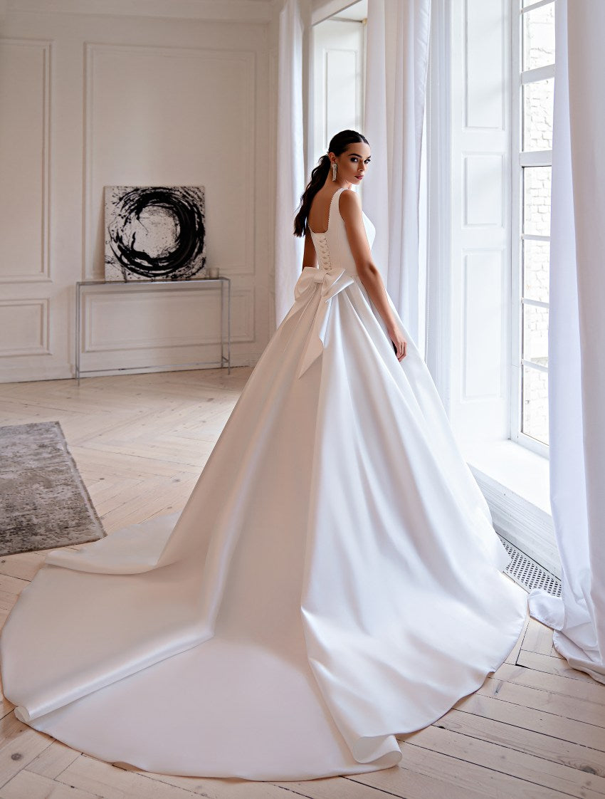 Ivory bridal gown, Satin wedding dress, Off shoulder dress – Colibri Fashion Studio Ivory bridal gown, Satin wedding dress, Off shoulder dress – Colibri Fashion Studio